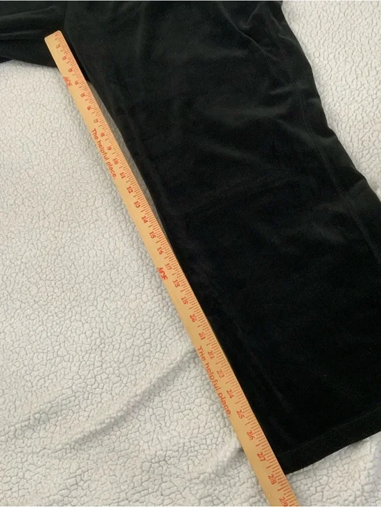 Calvin Klein Velour Pants Women's 1X Black Pull On Elastic Waist Comfy Wide Leg - Picture 15 of 16